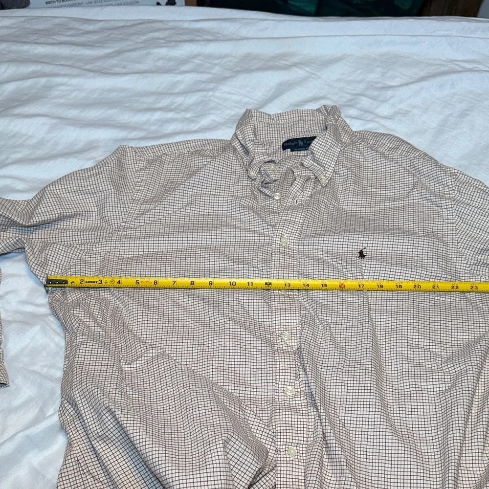 Polo by Ralph Lauren Men's Biege Button Up Shirt Classic Fit Size 18 36/37